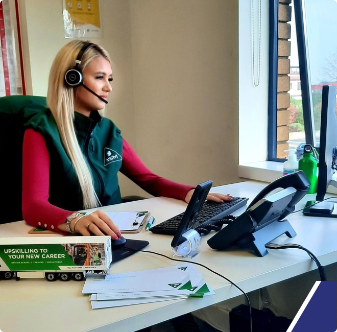 woman working at desk