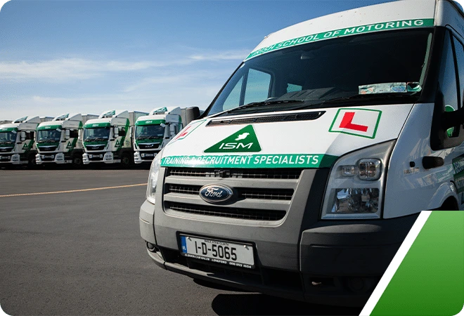 A_white_and_green_truck_ISM_Driving_Lessons