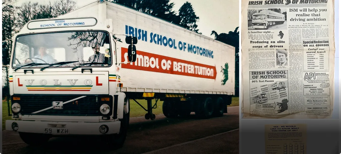Newspaper_article_featuring_a_ISM_truck_ISM_Driving_lessons